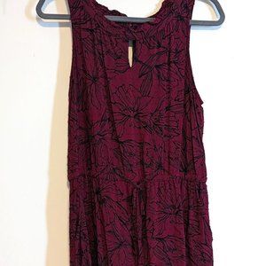 Pre-Loved Women's Apt. 9 Romper Maroon/Black Floral in Size Large
